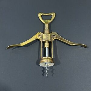 Vintage MCM ~ Brass Wing Corkscrew & Bottle Opener - Made in Italy